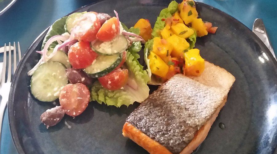 Teriyaki salmon at Dahab Cafe