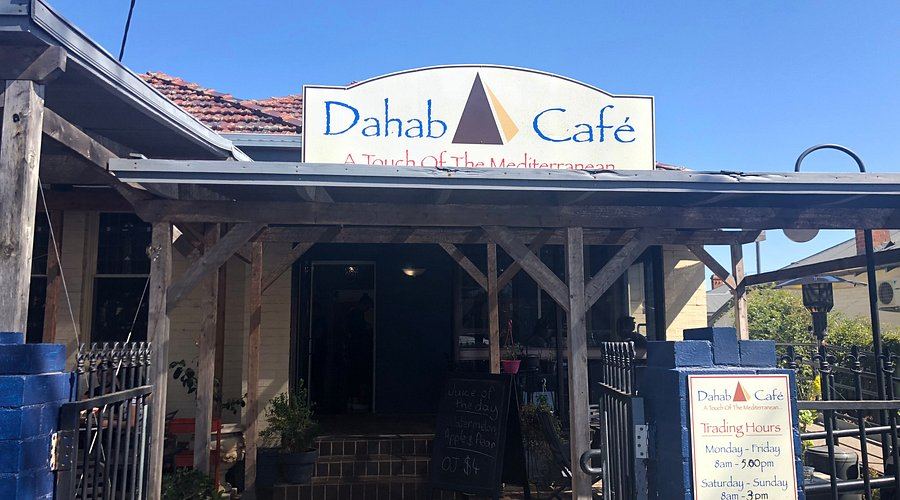 Dahab Cafe storefront and sign on Brisbane Street